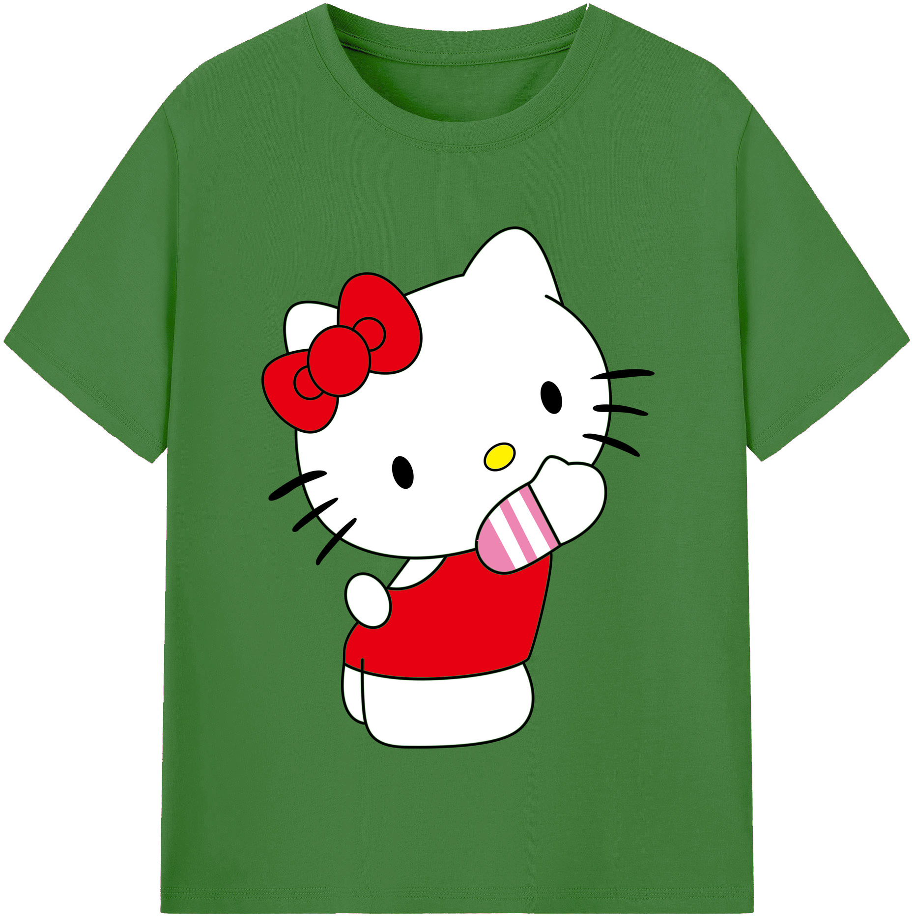（画像用） Hello Kitty ハローキティ レディースカジュアルプリントTシャツ（綿100％）